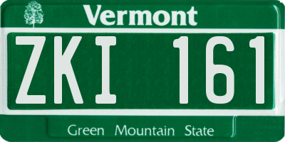 VT license plate ZKI161