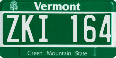 VT license plate ZKI164