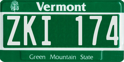 VT license plate ZKI174