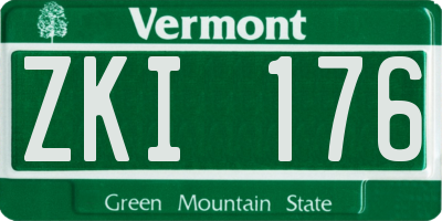 VT license plate ZKI176