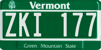 VT license plate ZKI177