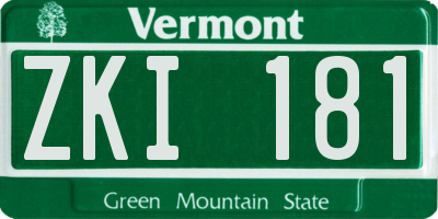 VT license plate ZKI181