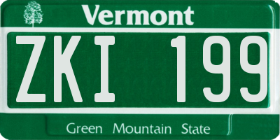 VT license plate ZKI199