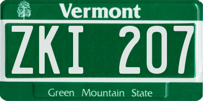 VT license plate ZKI207