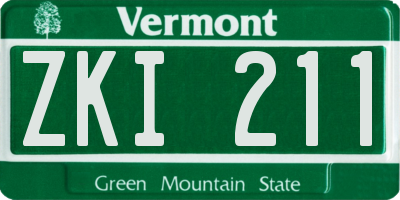 VT license plate ZKI211