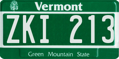 VT license plate ZKI213