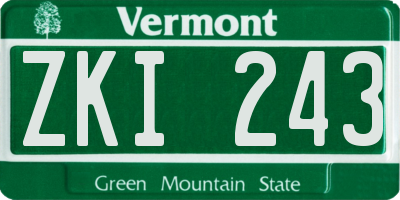VT license plate ZKI243