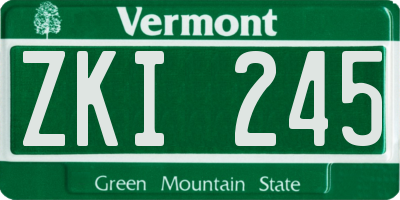 VT license plate ZKI245