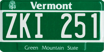 VT license plate ZKI251