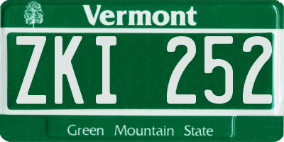 VT license plate ZKI252