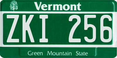VT license plate ZKI256