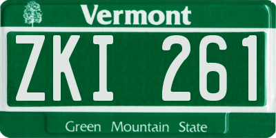 VT license plate ZKI261