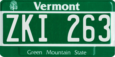 VT license plate ZKI263