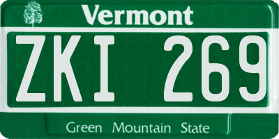 VT license plate ZKI269