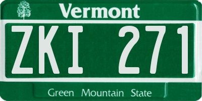 VT license plate ZKI271