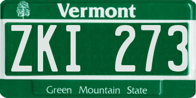 VT license plate ZKI273