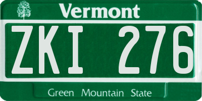 VT license plate ZKI276