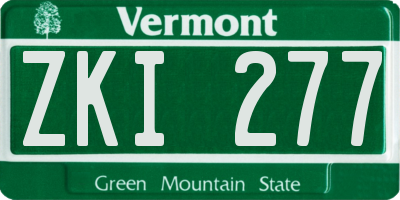 VT license plate ZKI277