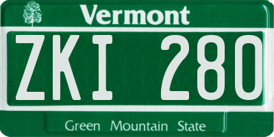 VT license plate ZKI280
