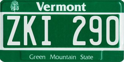 VT license plate ZKI290