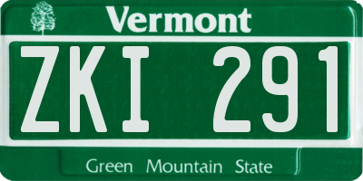VT license plate ZKI291