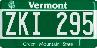 VT license plate ZKI295