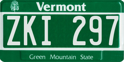 VT license plate ZKI297