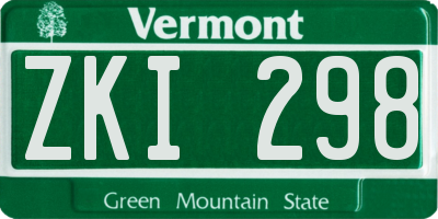 VT license plate ZKI298