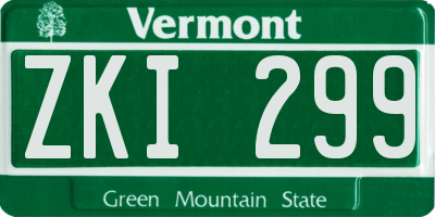 VT license plate ZKI299