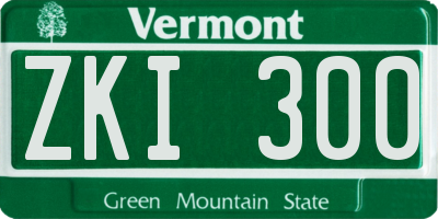 VT license plate ZKI300