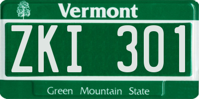 VT license plate ZKI301