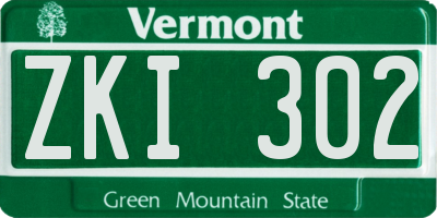 VT license plate ZKI302