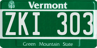 VT license plate ZKI303