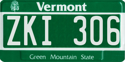 VT license plate ZKI306