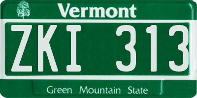 VT license plate ZKI313