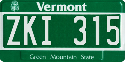 VT license plate ZKI315