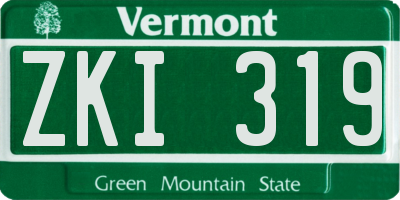 VT license plate ZKI319