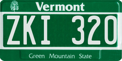 VT license plate ZKI320