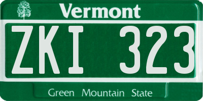 VT license plate ZKI323