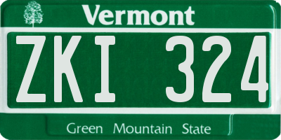 VT license plate ZKI324