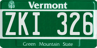 VT license plate ZKI326