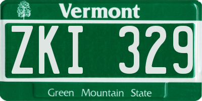 VT license plate ZKI329