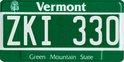 VT license plate ZKI330