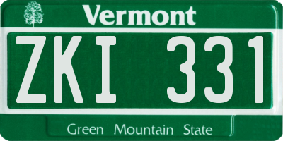 VT license plate ZKI331