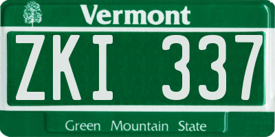 VT license plate ZKI337