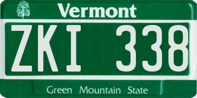 VT license plate ZKI338