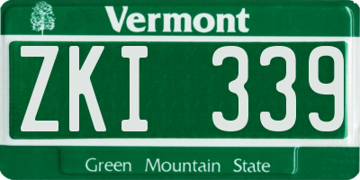 VT license plate ZKI339