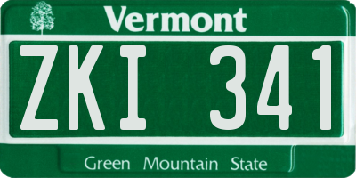VT license plate ZKI341