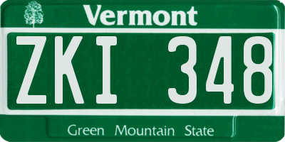 VT license plate ZKI348