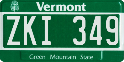 VT license plate ZKI349